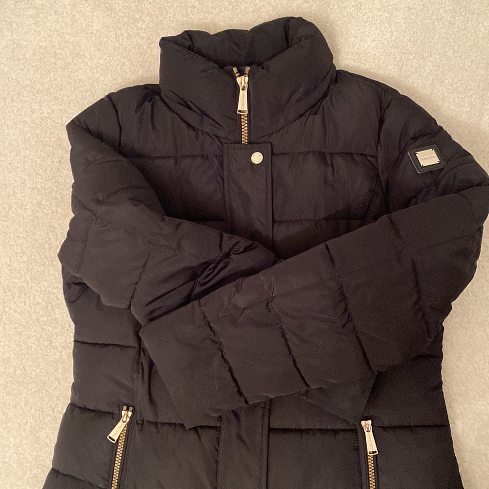 Black puffer coat